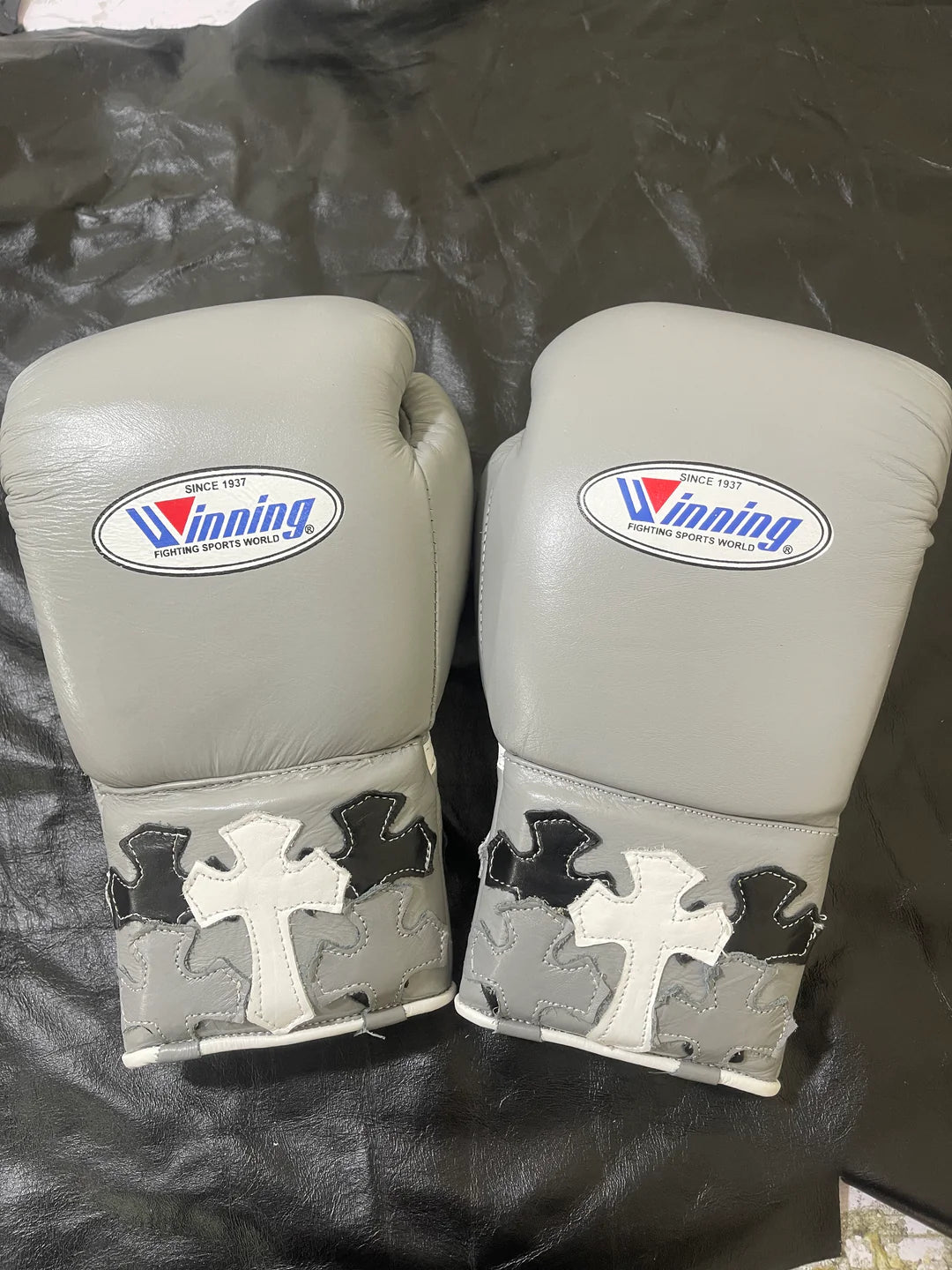 Custom Handmade Chrome hearts boxing gloves - Grey