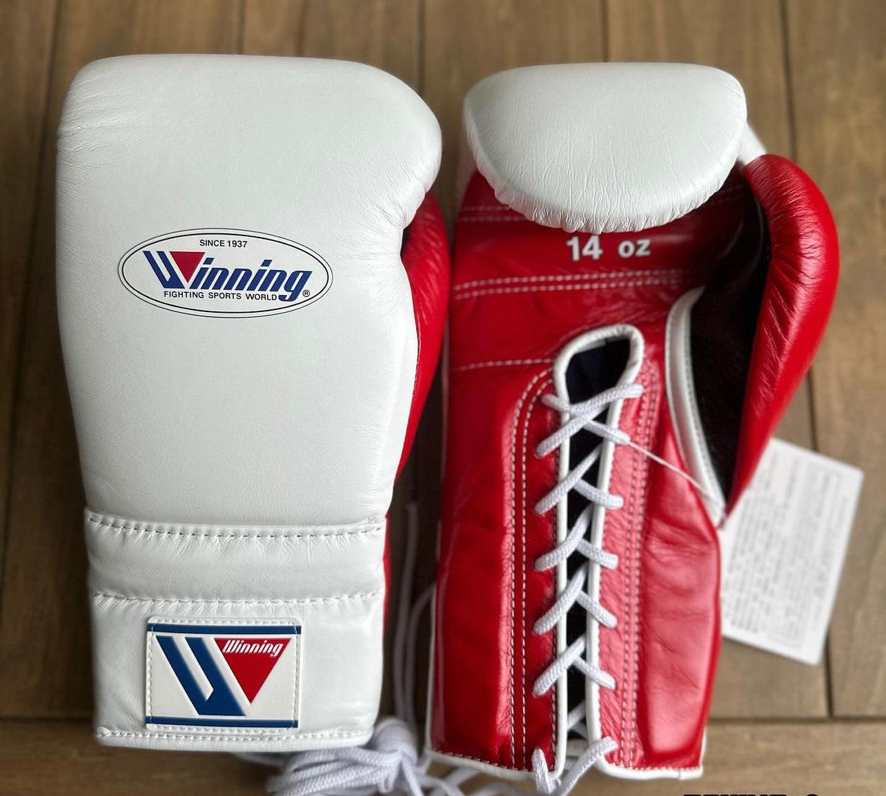 Winning Boxing Gloves - White and Red Combination