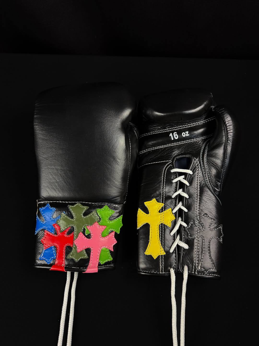 Chrome Hearts Boxing Gloves Black Pure Cowhide Leather