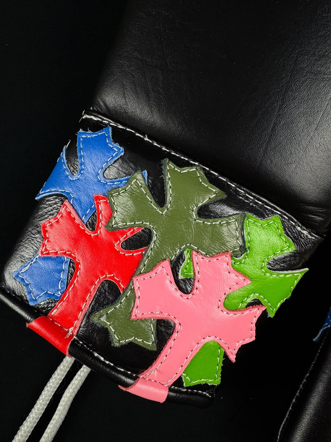 Chrome Hearts Boxing Gloves Black Pure Cowhide Leather