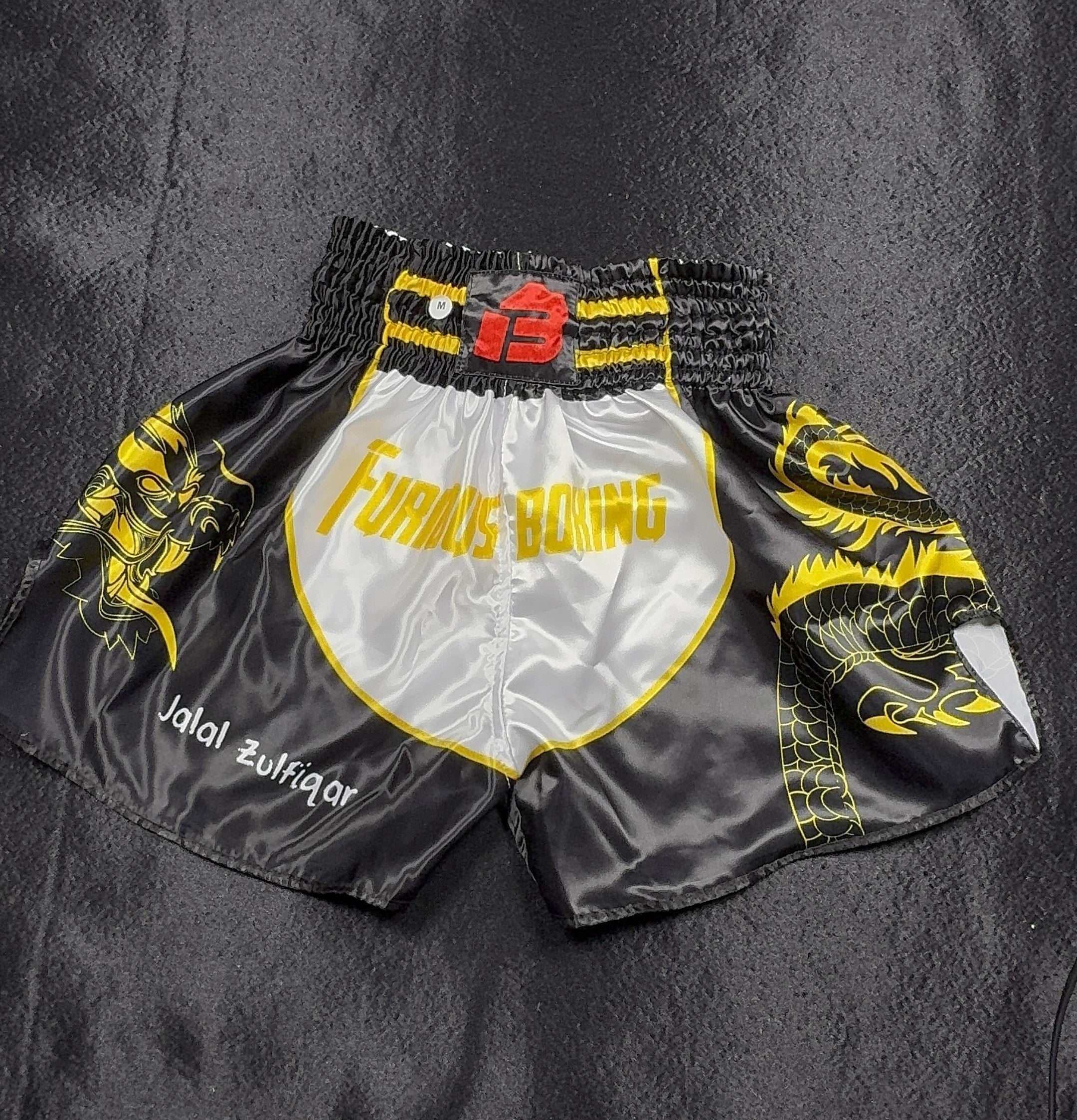 Premium Boxing Shorts Yellow Black