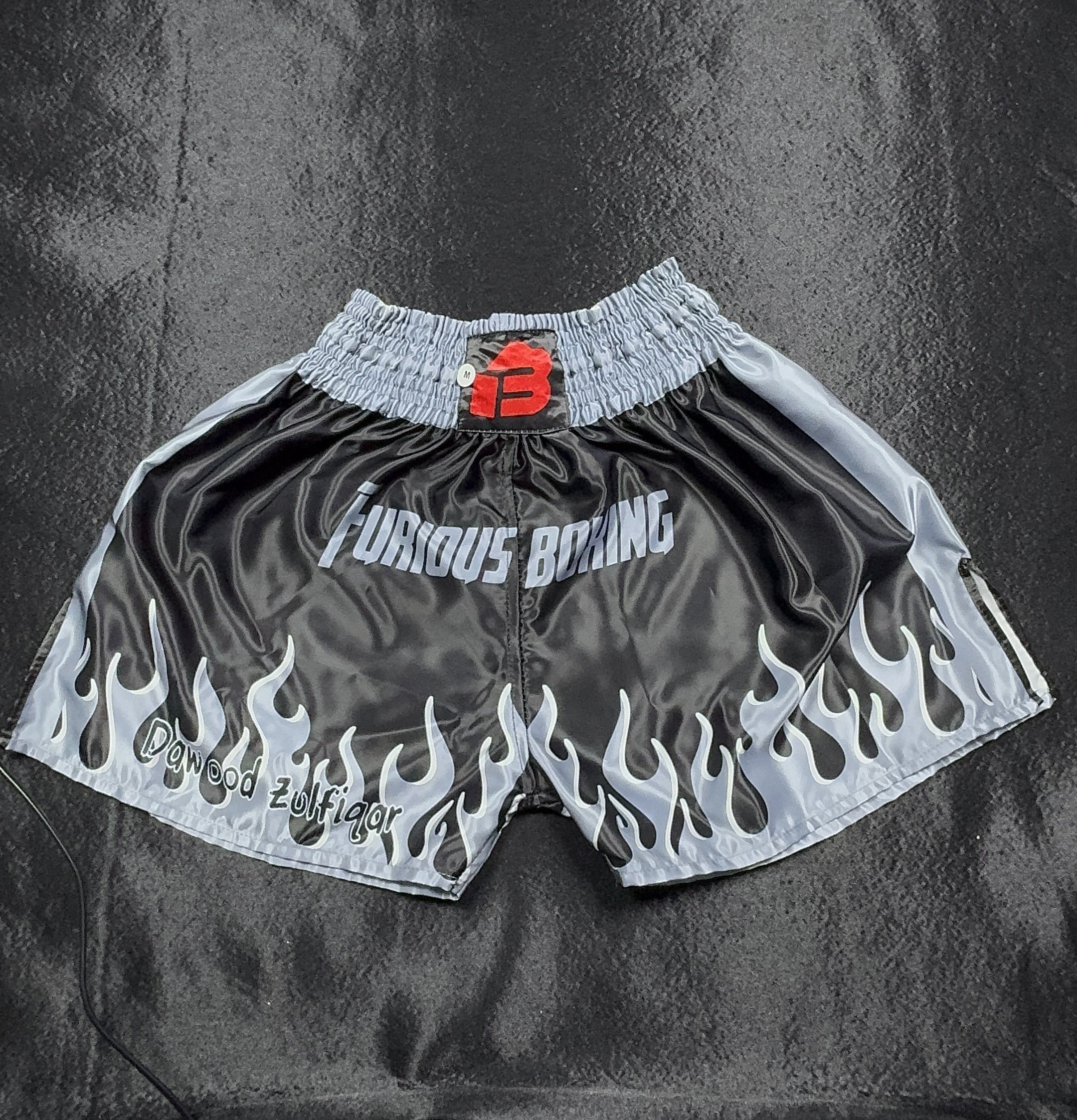 Premium Boxing Shorts Black and Grey
