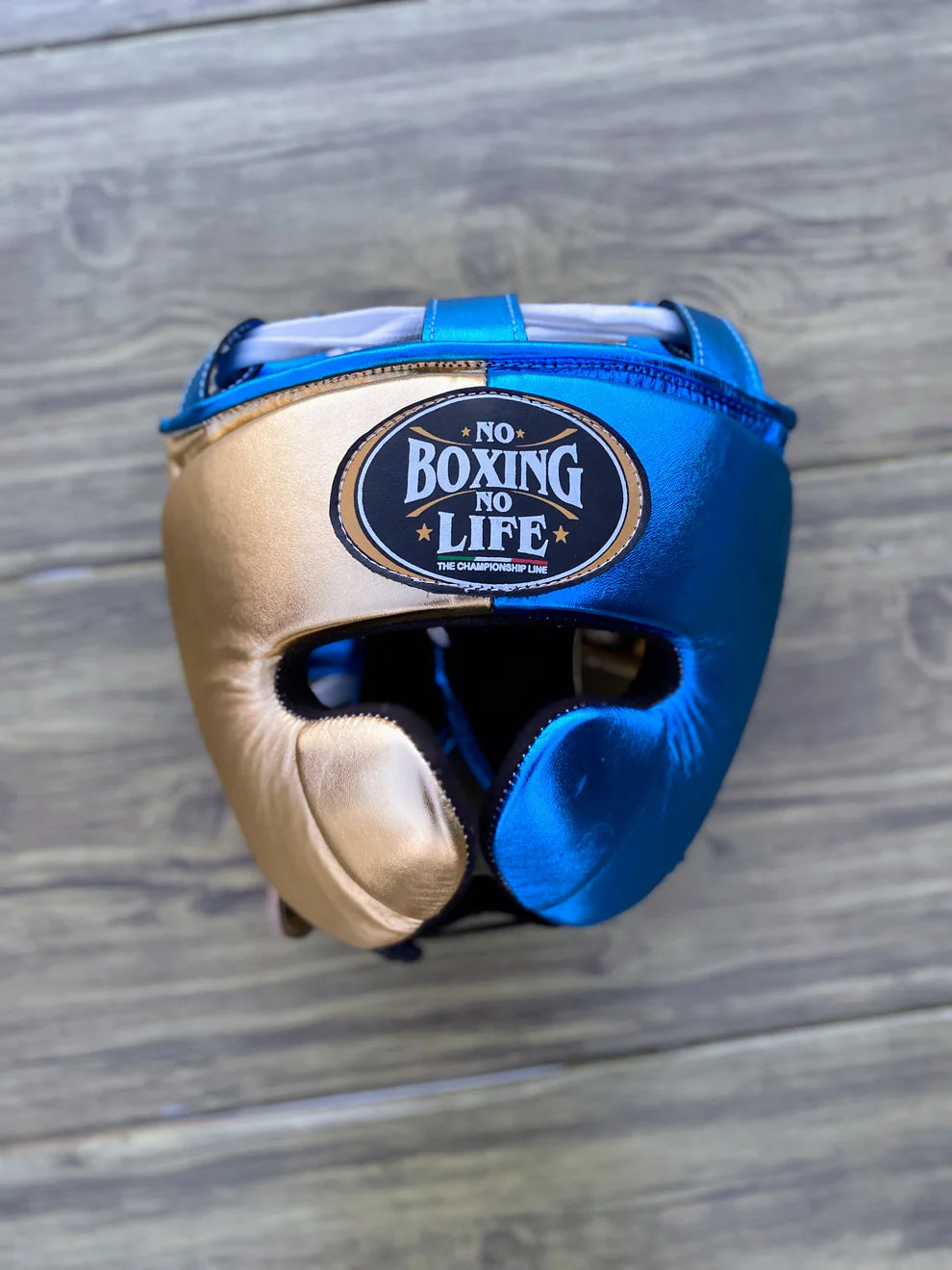 No Boxing No Life Boxing Gloves Set - Blue Gold