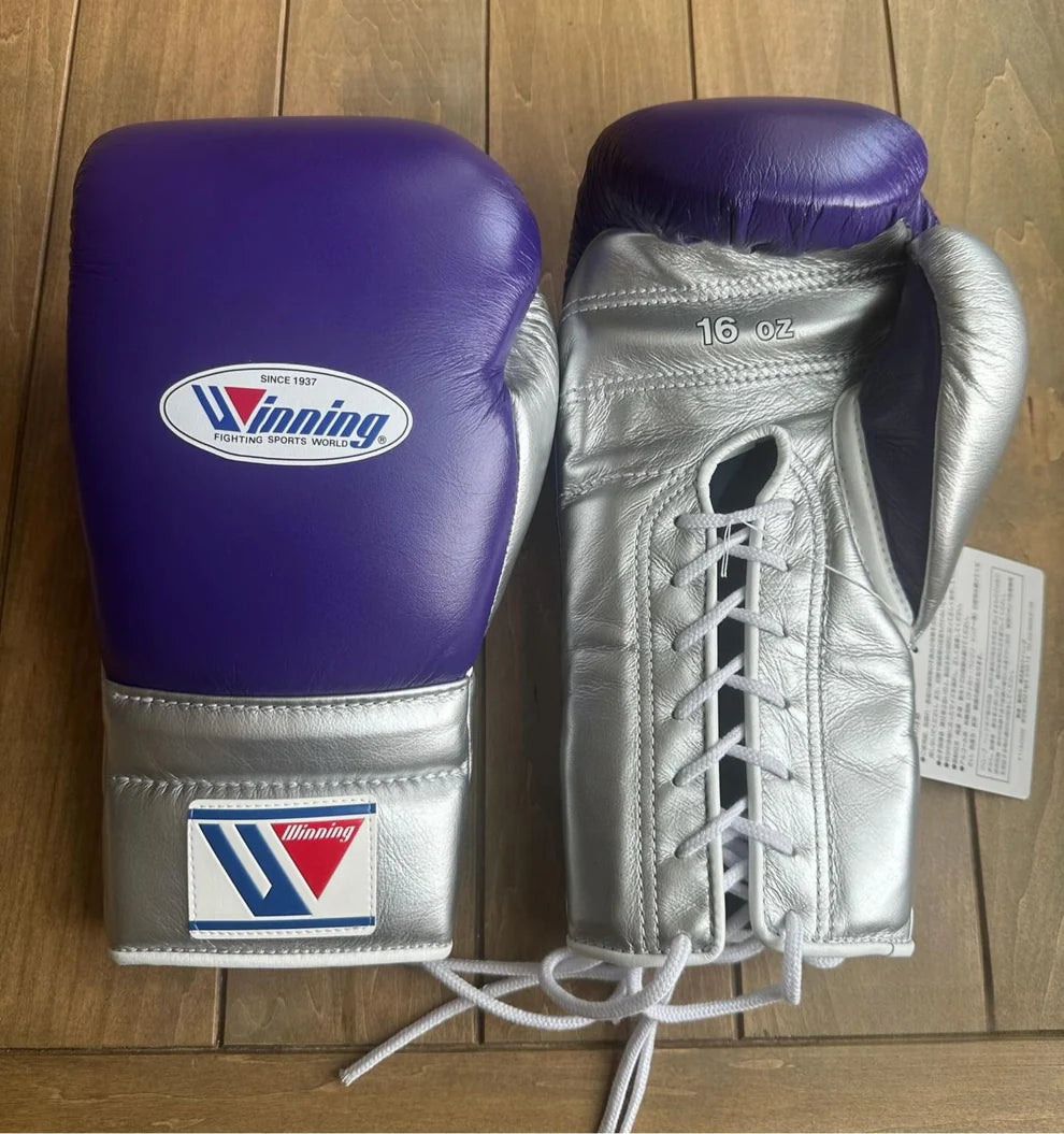 Winning Boxing Gloves - Silver Purple