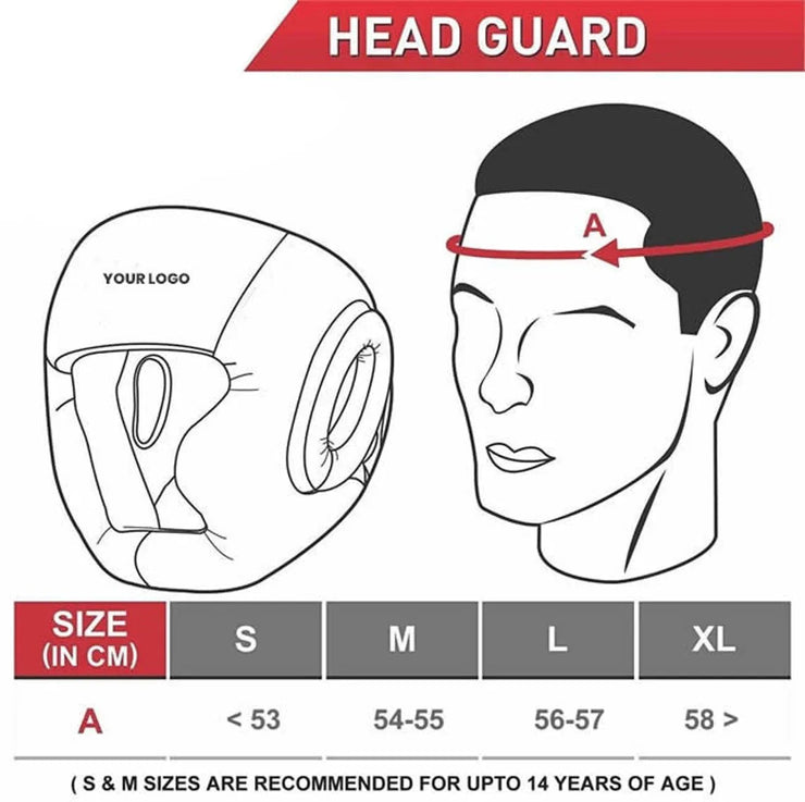 Boxing Gloves and  Head Guard - Red Black